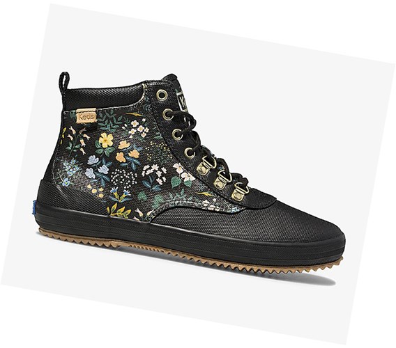 Botas con Cordones Keds x Rifle Paper Co. Scout Boot Agua Mujer Negros | WQH934528