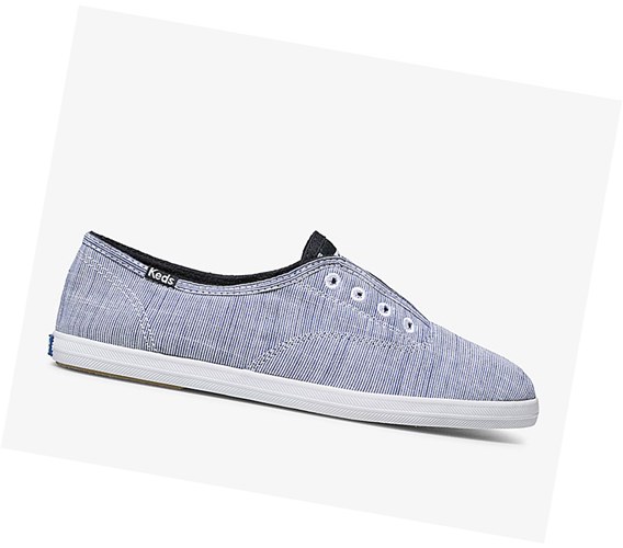 Tenis Slip On Keds Chillax Yarn Dye Stripe Comodidad Mujer Azules | GPD647935