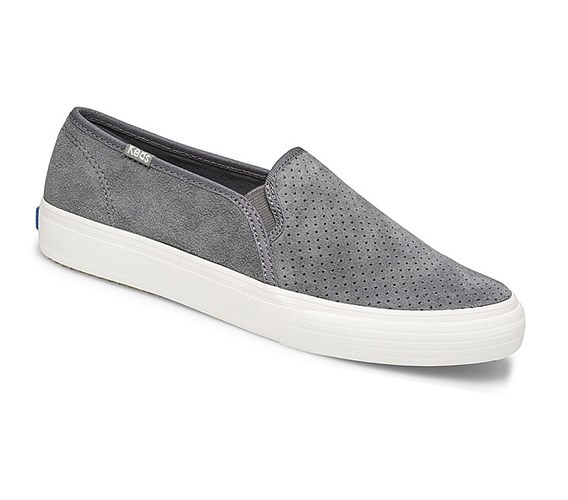 Tenis Slip On Keds Double Decker Perf Gamuza Fall Mujer Grises | KWT514863