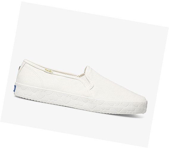 Tenis Slip On Keds x kate spade new york Double Decker Logo Foxing Mujer Blancos | EIW524093