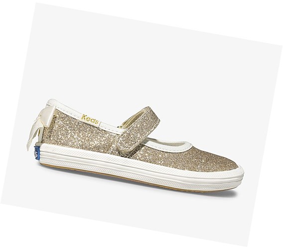 Zapatos Mary Jane Keds Big Kid x kate spade new york Sloane MJ Glitter Mary Janes Niños Dorados | WZT672185
