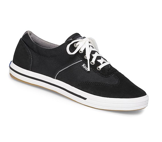 Zapatos con Cordones Keds Courty Gamuza Comodidad Mujer Negros | WUM429860