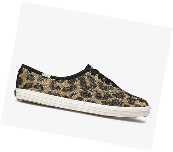 Zapatos con Cordones Keds x kate spade new york Champion Glitter Leopard Mujer Marrom | IRS915437