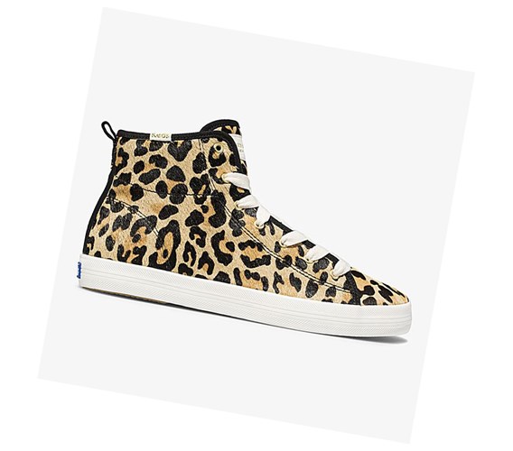 Zapatos con Cordones Keds x kate spade new york Kickstart Hi Leopard Calf Hair Mujer Marrom Multicolor | ISZ679314