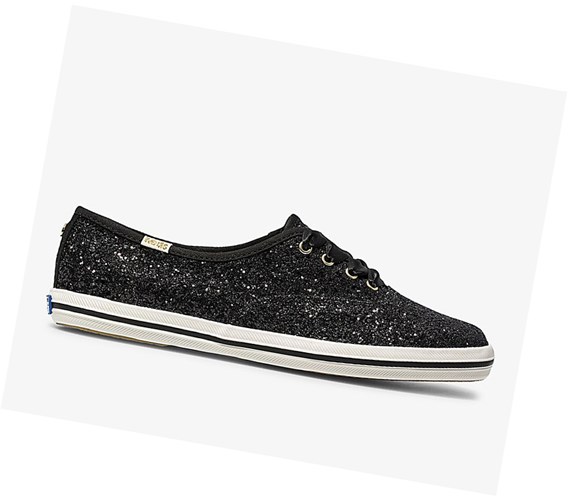 Zapatos con Cordones Keds x kate spade new york Champion Glitter Mujer Negros | ZAE347218