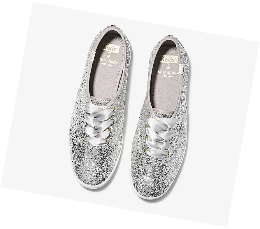 Tiendas Tenis Keds Outlet - x kate spade york Champion Glitter Mujer Plateados